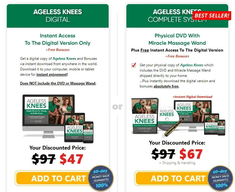 Order here Ageless Knees